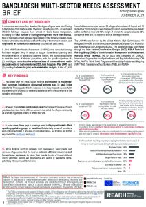 Joint Multi-Sector Needs Assessment (J-MSNA) Rohingya refugees & host communities briefs, Bangladesh – December 2019
