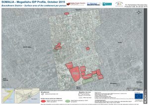 REACH SOM Map Mogadishu IDP Profile Boondheere Settlement Surfacearea per Person 05NOV2015 A3