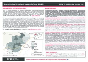 Humanitarian Situation Overview in Greater Idleb – October 2021