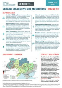REACH, Ukraine, IDP Collective Site Monitoring, Brief, Round 10 (October 2023)