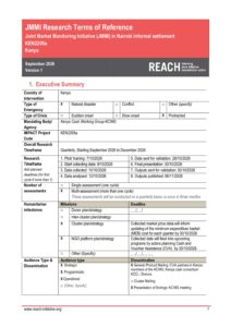 Kenya Urban JMMI Terms of Reference (ToR), September 2026