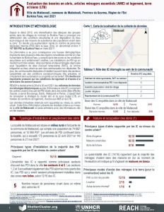 Evaluation abris, articles ménagers essentiels (AME) et logement, terre et biens (LTB) dans les zones difficiles d’accès de l'Est, Matiacoali – Juin 2021