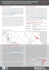 Rapid Assessment on Returns and Durable Solutions (ReDS) Factsheet Al-Saadiya, June 2022