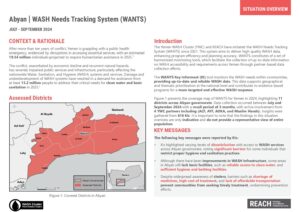 REACH Yemen - WASH Needs Tracking System (WANTS) Situation Overview - Abyan Governorate - September 2024