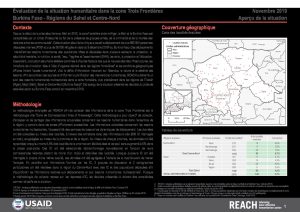 Evaluation de la situation humanitaire, régions du Sahel et Centre-Nord (Burkina Faso) – Novembre 2019 (pilote)