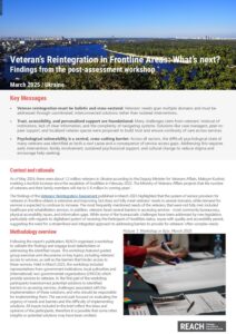 REACH Ukraine - Veterans' Reintegration Assessment Workshop (March 2025)