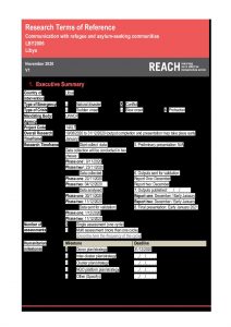 REACH LBY TOR Communicating with Refugee and Asylum Seeking Communities November 2020