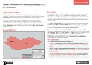 REACH Yemen - WASH Needs Tracking System (WANTS) Situation Overview - Socotra Governorate - September 2024