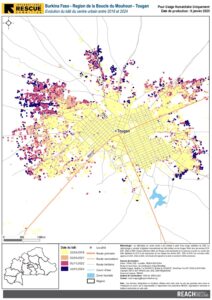 REACH BFA2403 | Évaluations zones difficiles d'accès Tougan | Carte d'étalement urbain