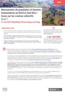 REACH RDC Mouvements de population et besoins humanitaires au Nord et au Sud-Kivu - focus sur centres collectifs - Brief (Mai 2025)