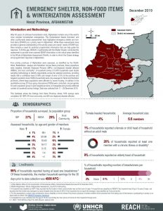 AFG UNHCR Emergency Shelter, NFIs & Winterization Assessment FS - Herat Province, December 2019