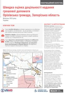 REACH Ukraine Rapid Cash Feasibility Study of Orikhiv (October 2023) Ukrainian