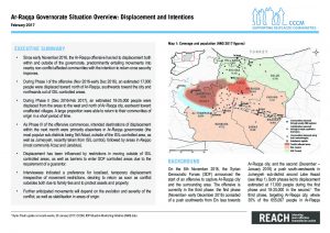 REACH_Situation Overview_CCCM_Raqqa displacement and intentions_February 2017