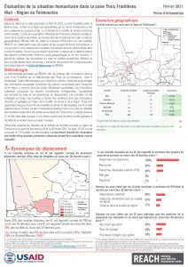 Evaluation de la situation humanitaire dans la zone Trois Frontières, Région du Tombouctou(Mali), factsheet – Février 2021