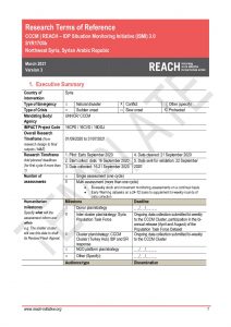 IDP Situation Monitoring Initiative (ISMI) Terms of Reference, Syria, March 2021