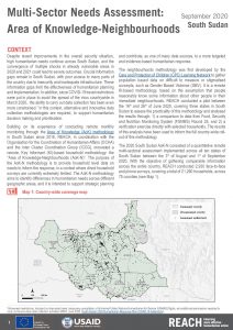 Area of Knowledge-Neighbourhoods Assessment in Lakes State, South Sudan,  October 2020