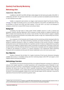 REACH Afghanistan Methodology Note, Quarterly Food Security Monitoring, May 2024