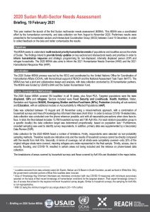 2020 Multi-Sectoral Needs Assessment, Brief, Sudan
