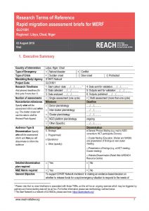 TOR: MERF Rapid situation briefs