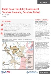 REACH Ukraine Rapid Cash Feasibility Study of Toretsk (October 2023)