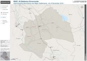 Iraq Reference Map Al Qadissiya Administrative Boundaries A1 – November 2019