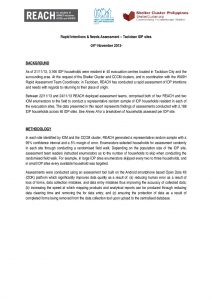 Rapid Intentions Assessment in Tacloban Evacuation Centres Report