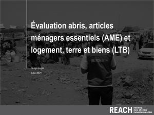 Présentation des résultats de l’évaluation abris, articles ménagers essentiels (AME) et logement, terre et biens (LTB) au Burkina Faso, pour le Cluster Abris – Juillet 2021