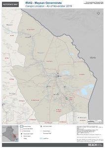 Iraq Reference Map Maysan Camp Location A1 – November 2019