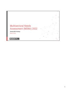 REACH Ukraine MSNA Shelter/NFI Presentation (April 2022)