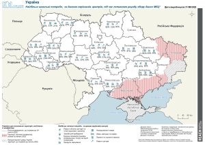 Collective Site Monitoring (CSM). Round 2, July 2022. Urgent Needs map. UA
