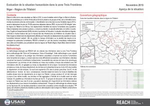 Evaluation de la situation humanitaire, région de Tillabéri (Niger) - Novembre 2019 (pilote)