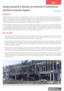 REACH Ukraine | Energy Insecurity Overview of Humanitarian and Socioeconomic Impact