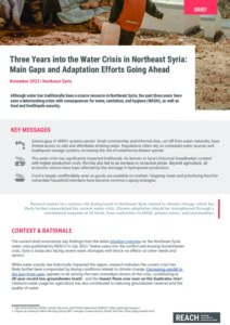 REACH Syria Water Crisis in Northeast Syria, Brief, November 2023