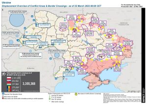 Ukraine Displacement Overview Map (as of 22 Mar 2022)