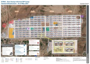 Serekaniye Camp Infrastructure Map A0 - May 2021