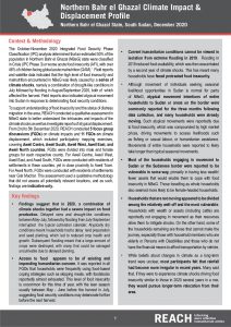 Northern Bahr el Ghazal Climate Impact & Displacement Profile, December 2020
