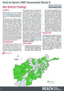 REACH Afghanistan Hard-to-Reach (HtR) Round6 District Profile Tables