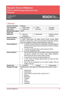 REACH_BGD_ToR_UNHCR Rohingya Refugees Site Profile_December 2017