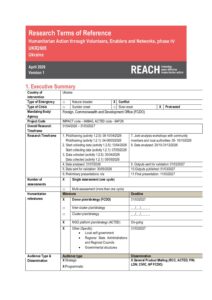 REACH Ukraine Terms of Reference HAVEN IV April 2026