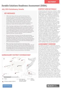 REACH Durable Solutions Readiness Assessment Factsheet, Garbahaarey District, Somalia