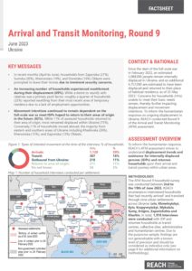 REACH Ukraine Arrival and Transit Monitoring Factsheet (Round 9, June 2023)