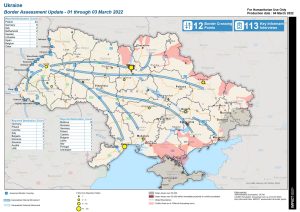 Ukraine Border Crossing Assessment Map (3 Mar 2022)