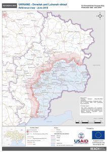 Reference map of Donetsk and Luhansk Oblasts, A3 ENG