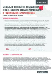 REACH Ukraine - Situation Overview: Socioeconomic Assessment of MSME - Chernihivska Oblast - November 2024 - Ukranian