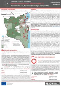 Suivi de la situation humanitaire au Sud Kivu – Indicateurs pertinents pour la réponse au COVID-19, octobre 2020