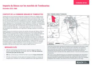 REACH Mali Suivi de la situation humanitaire dans la zone frontalière, Région de Tombouctou, Factsheet (6-24 novembre 2023)