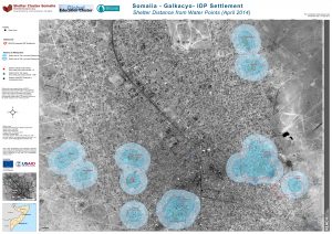 SOM_Map_Distance to Waterpoints for Galkacyo IDP Settlements_6 May 2014_A0
