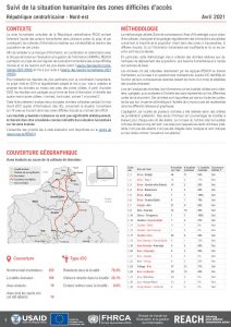 Evaluation multisectorielle dans les zones difficiles d'accès en RCA, Nord-est, RCA - Avril 2021