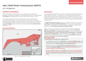 REACH Yemen - WASH Needs Tracking System (WANTS) Situation Overview - Aden Governorate - September 2024