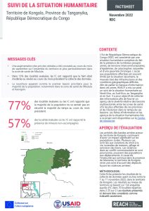 RDC Suivi de la situation Humanitaire Kongolo, Mbulula Tanganyika Novembre 2022